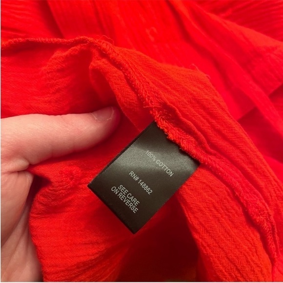 Torrid Red Gauze Embroidered Jacket Blouse 4 - Picture 5 of 7
